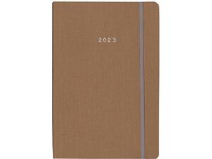 Ημερολόγιο ημερήσιο NEXT Nomad Flexi με λάστιχο 2023 14x21cm καφέ